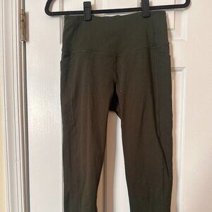 Olive Green 3/4 Length Leggings from Zella
